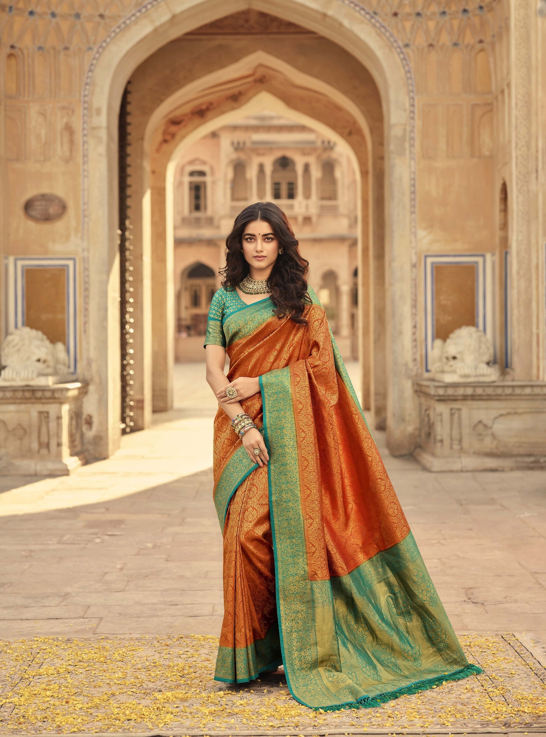 Urban Cultry Orange Zari Woven Kanjivaram Silk Saree Price in India - Buy  Urban Cultry Orange Zari Woven Kanjivaram Silk Saree online at undefined